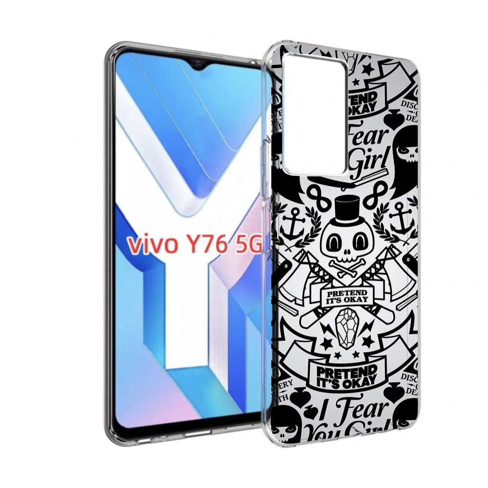 

Чехол MyPads готический-принт для Vivo Y76 5G, Прозрачный, Tocco