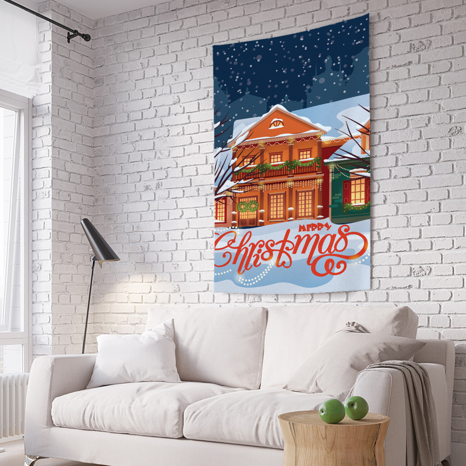 

Вертикальное фотопанно на стену JoyArty "Новогодний городской пейзаж" из ткани 150х200см, Новогодний городской пейзаж