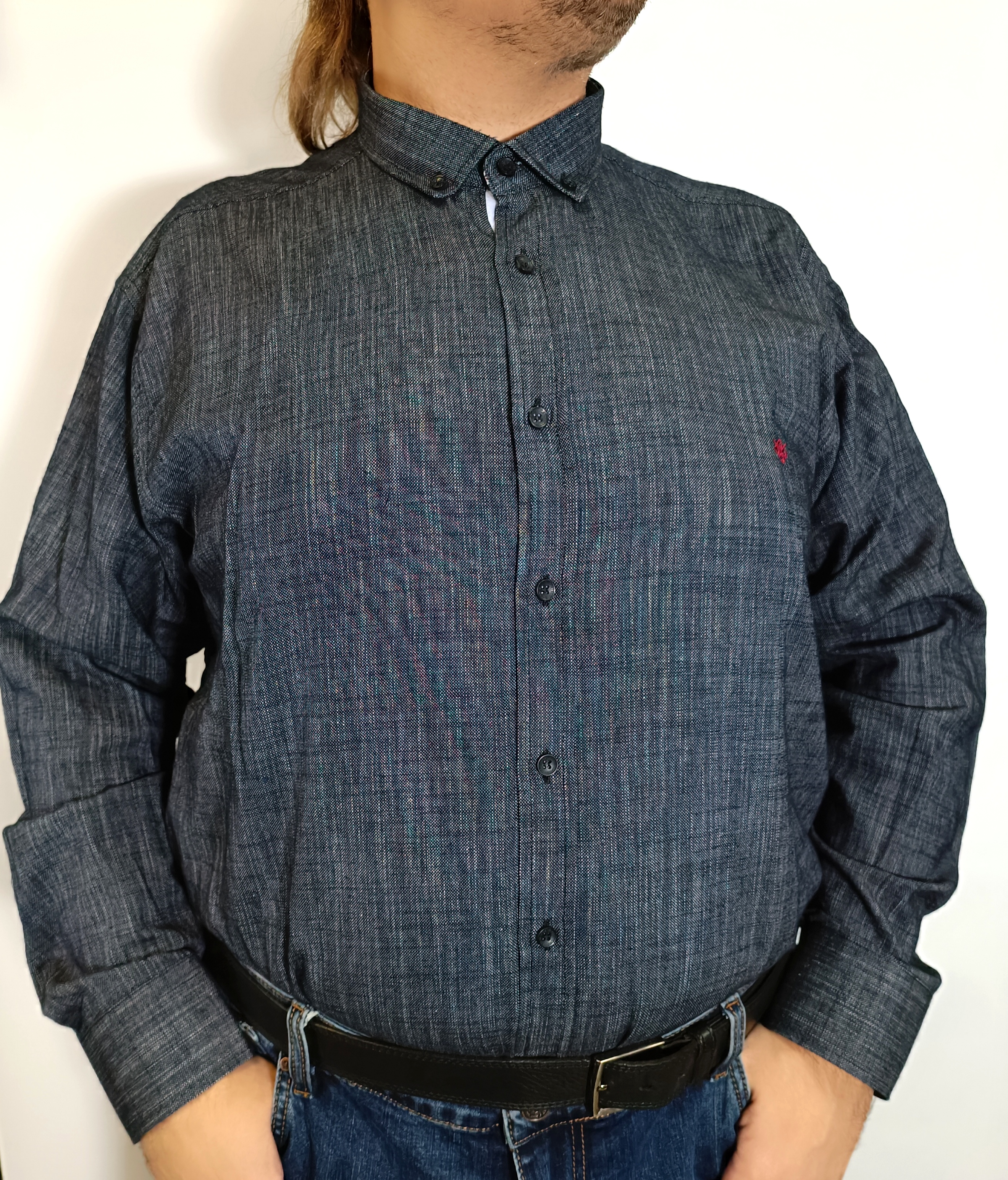Рубашка мужская Castelli 1631 синяя 4XL