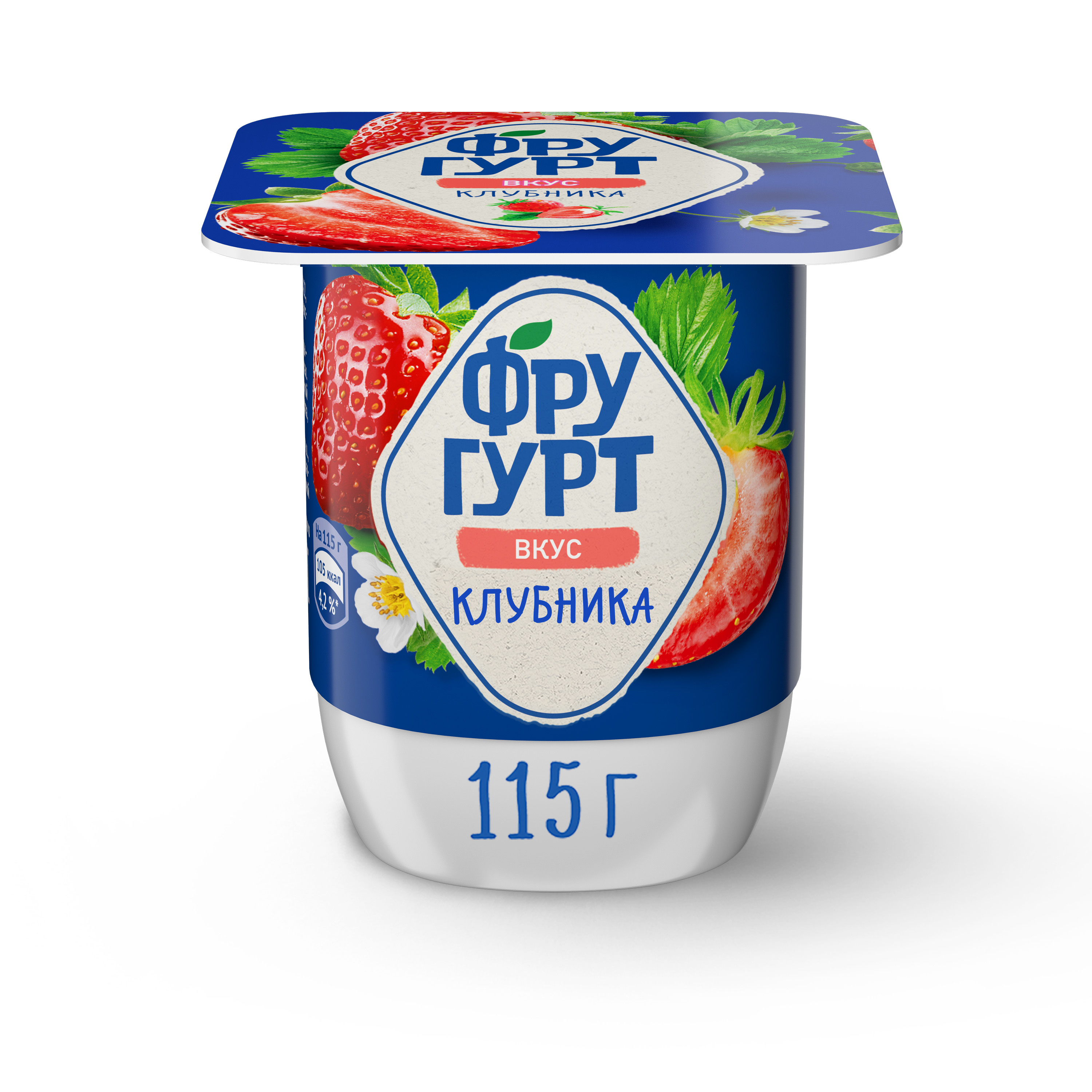 Йогуртный продукт Фругурт пастеризованный со вкусом клубники 25 115 г 41₽