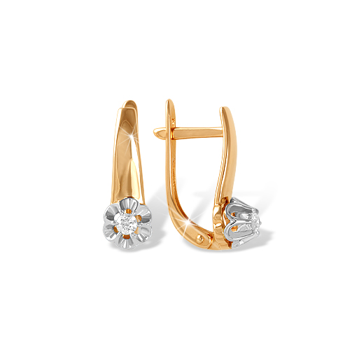 

Серьги из комбинированного золота с бриллиантом Yahont 94073, 94073
