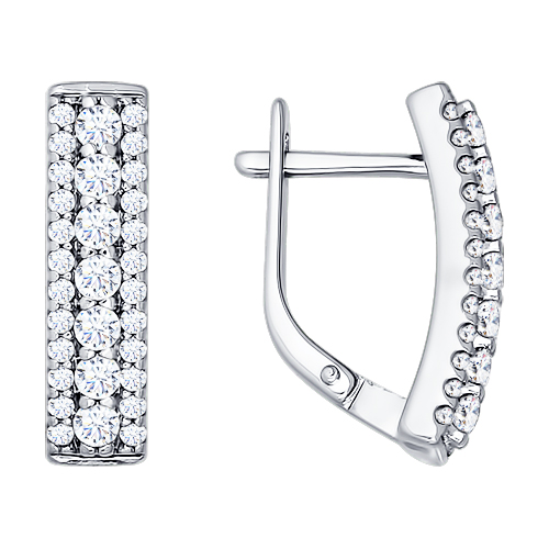 

Серьги из серебра ЯХОНТ Золотой 96473, фианит, 96473