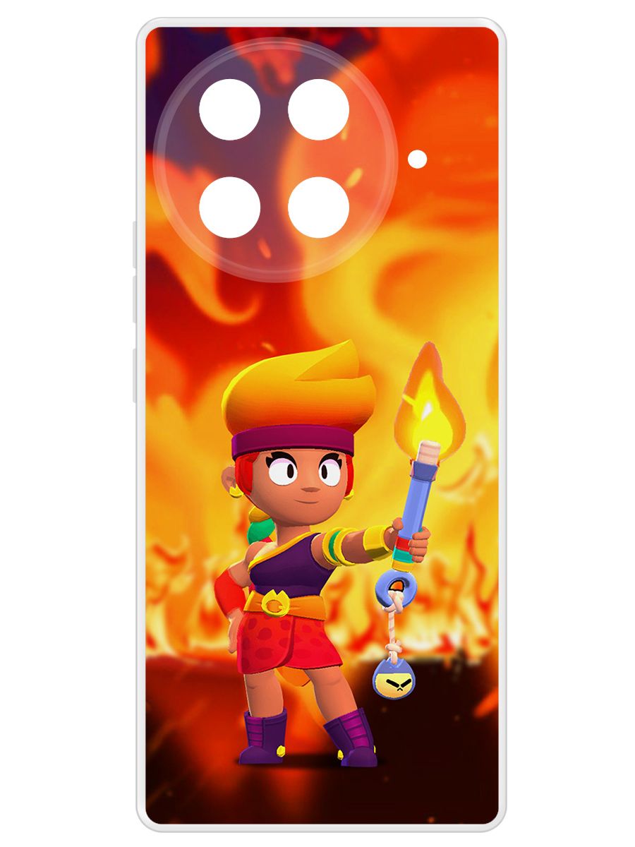 

Чехол-накладка Krutoff Clear Case Brawl Stars-Амбер для Tecno Camon 30S Pro, Прозрачный
