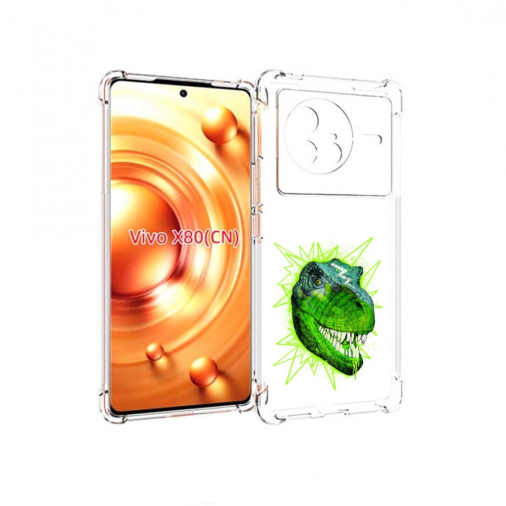 

Чехол Mypads Зеленый Динозавр Для Vivo X80, Прозрачный, Tocco