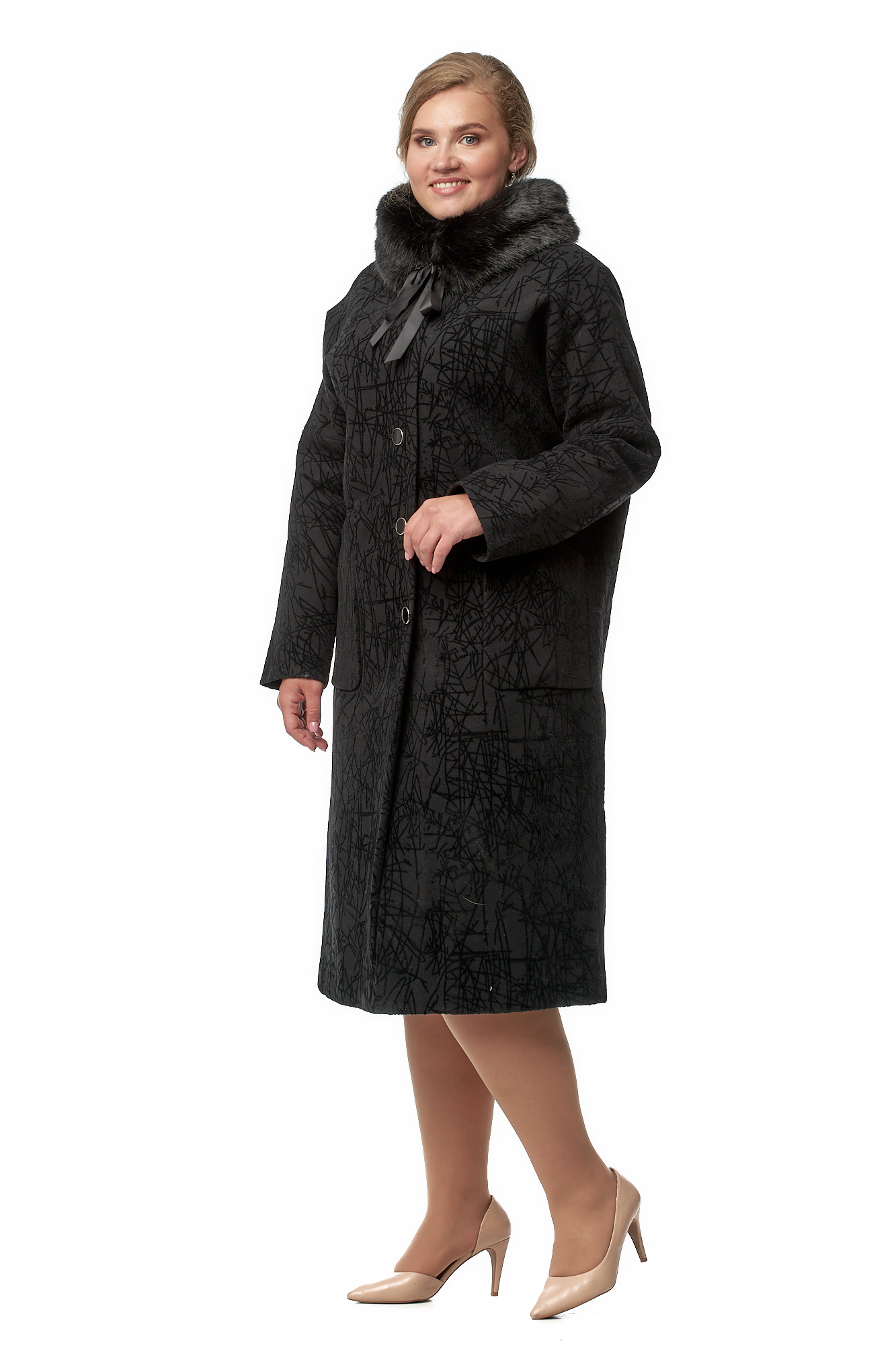 

Пальто женское МОСМЕХА 8016740 черное 62 RU, 8016740