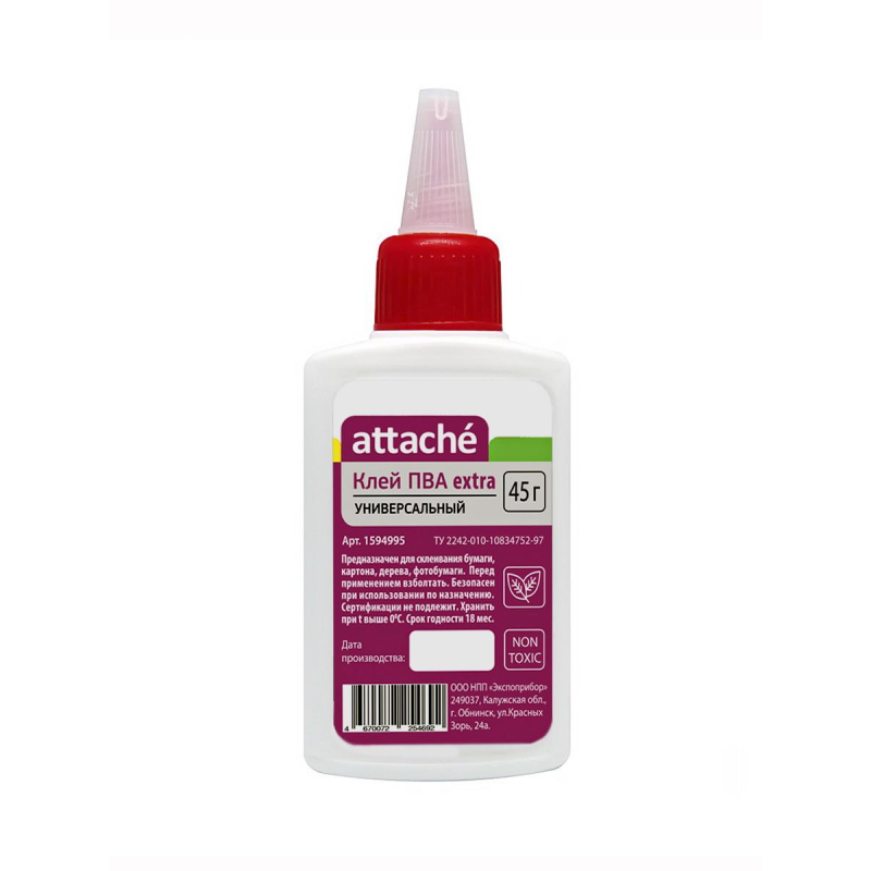 

Клей ПВА 45г Attache extra, (8шт.)