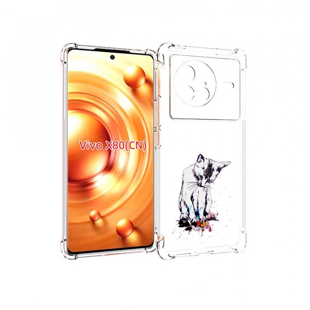 

Чехол Mypads Кот И Микки Для Vivo X80, Прозрачный, Tocco