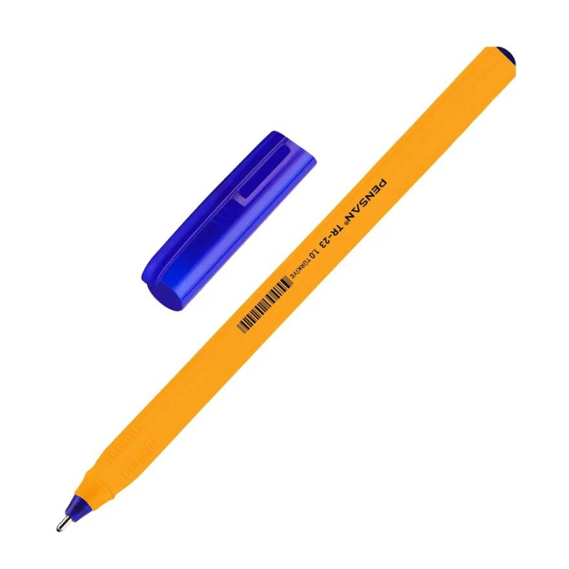 Ручка шариковая неавтоматическая PENSAN YELLOW треугол.синяя 1,0мм TR-23/50, (15шт.)