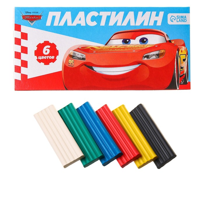 

Пластилин 6 цветов 90 г , Тачки, Белый;желтый;зеленый;красный;синий;черный
