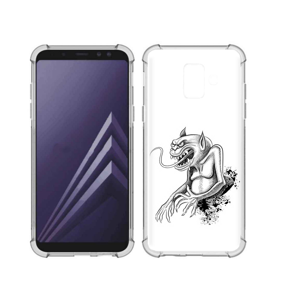 

Чехол MyPads Tocco для Samsung Galaxy A6 (2018) чорт (PT111558.582.692), Прозрачный, Tocco