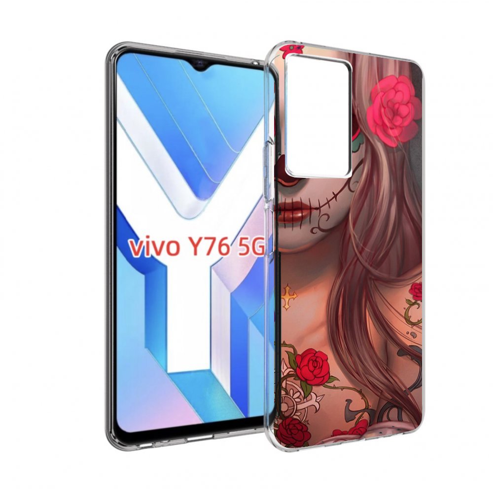 

Чехол MyPads девочка в рисунках для Vivo Y76 5G, Прозрачный, Tocco