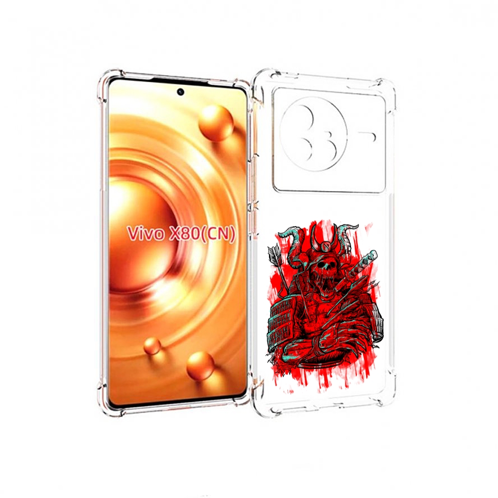 

Чехол Mypads Красный Скелет Воин Для Vivo X80, Прозрачный, Tocco