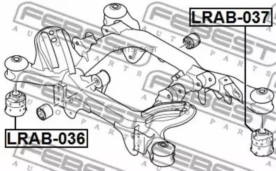 

Сайлентблок задней балки Febest LRAB-037 land rover range rover iii 2002-2012