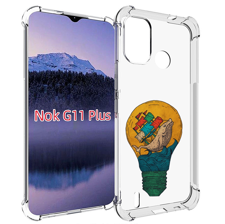 

Чехол MyPads кит в лампочке с парусами для Nokia G11 Plus, Прозрачный, Tocco