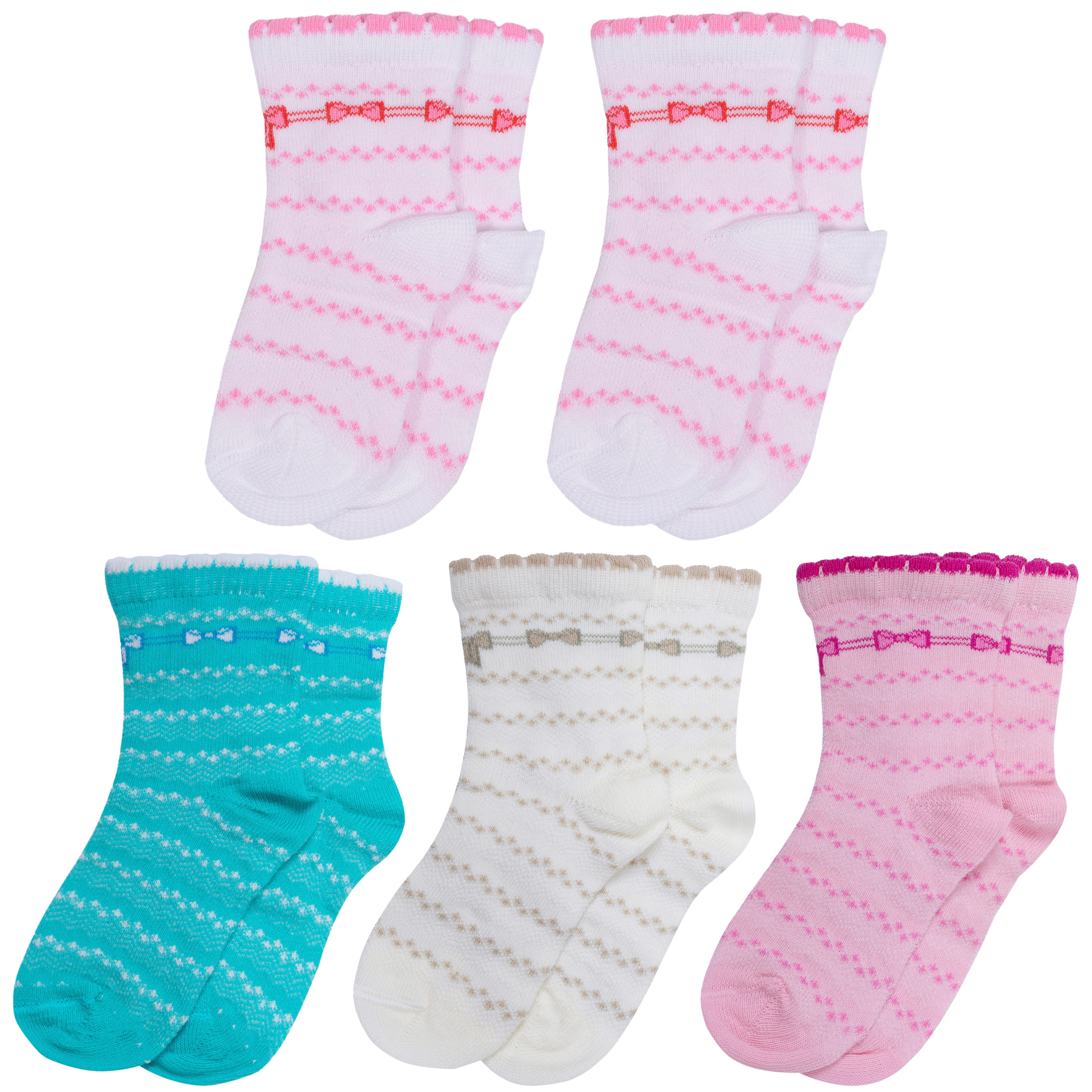 

Носки детские LorenzLine 5-Л23, микс 21, 10-12, Белый;бирюзовый;бежевый;розовый, 5-Л23