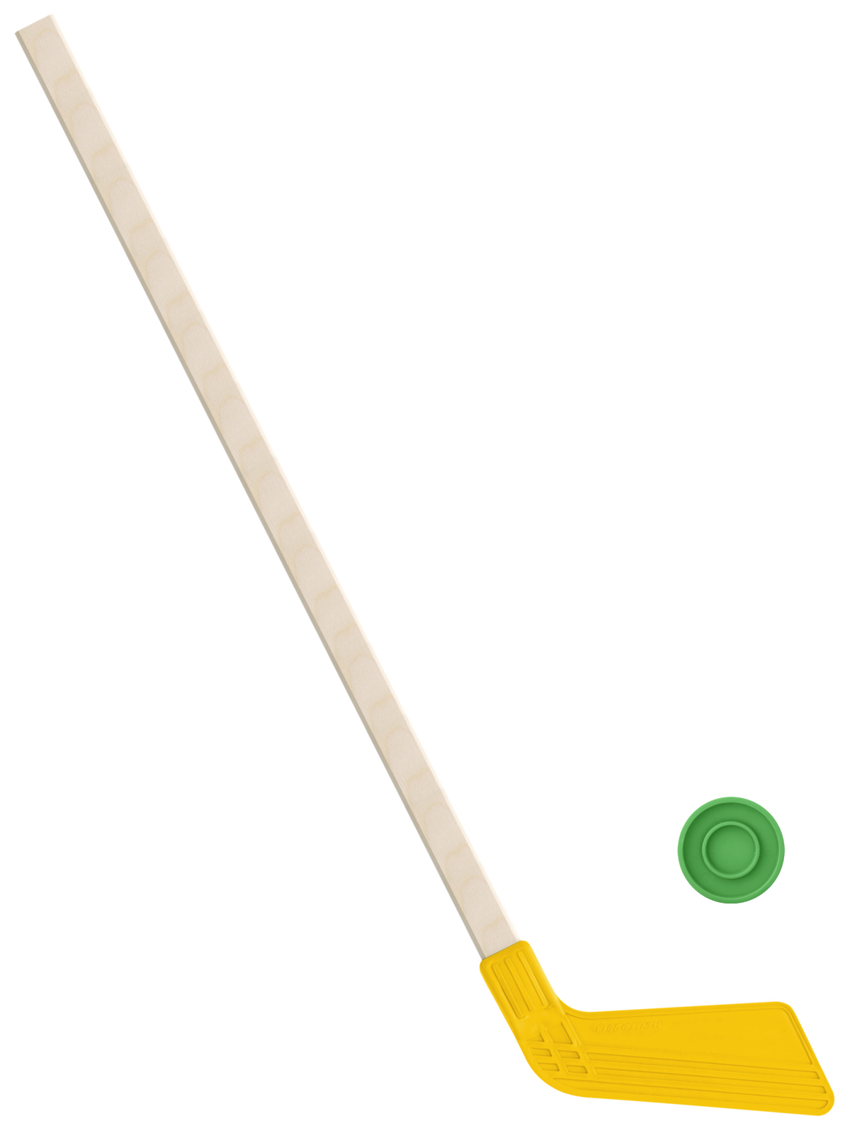 фото Детский хоккейный набор задира-плюс, клюшка хоккейная 80 см (желтая)+шайба