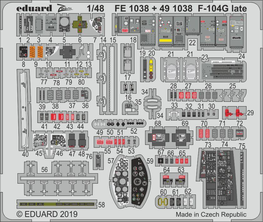 

Фототравление Eduard FE1038 F-104G 1/48, Цветной