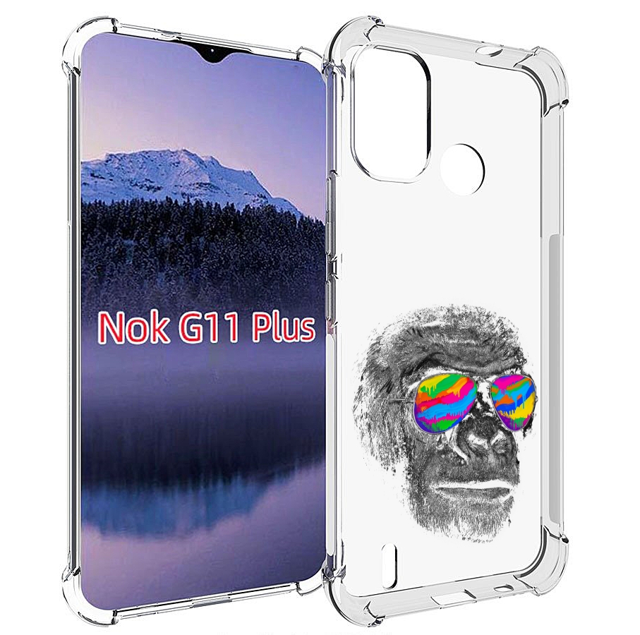

Чехол MyPads крутая обезьяна в очках для Nokia G11 Plus, Прозрачный, Tocco