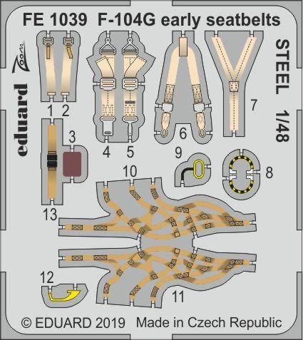 фото Фототравление eduard 1/48 f-104g ранняя версия, стальные ремни