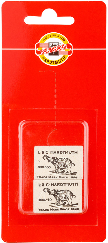 

Ластик Koh-I-Noor Elefant 300/60 0300060020BL прямоугольный каучук белый блистер (2шт)
