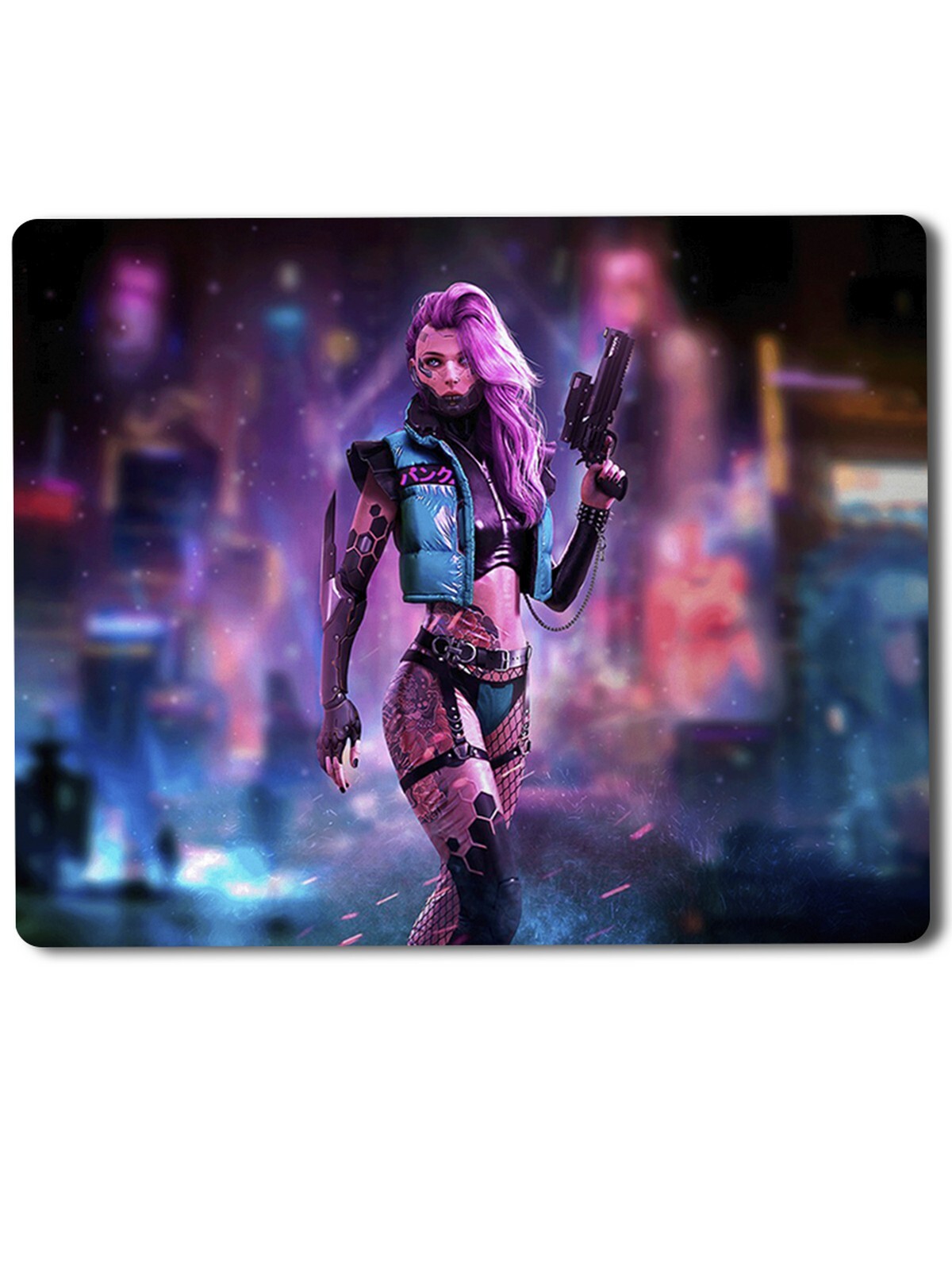 

Геймерский коврик Cyberpunk 5, Cyberpunk (киберпанк, персонаж, девушка, город, будущее, игра, 2077) -5