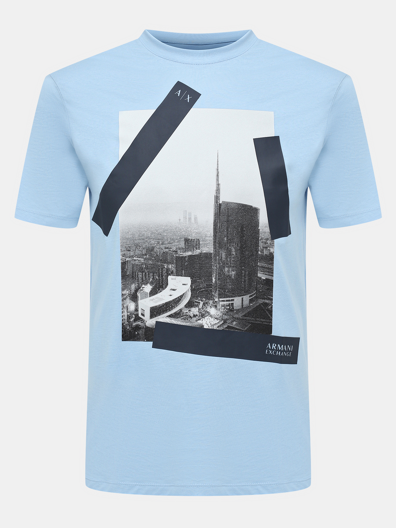 

Футболка мужская Armani Exchange 486414 голубая 48-50 RU, Голубой, 486414