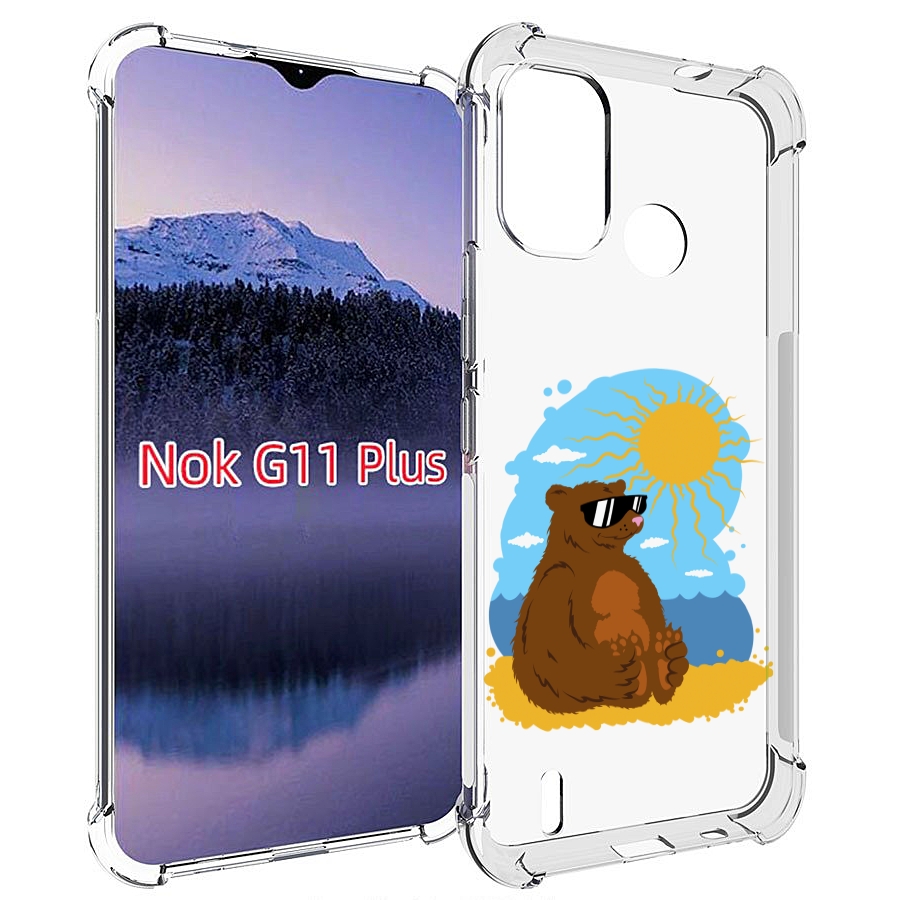 

Чехол MyPads медведь на чиле для Nokia G11 Plus, Прозрачный, Tocco