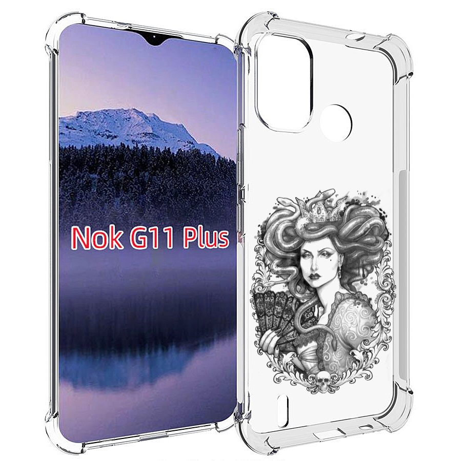 

Чехол MyPads медуза черно белый для Nokia G11 Plus, Прозрачный, Tocco