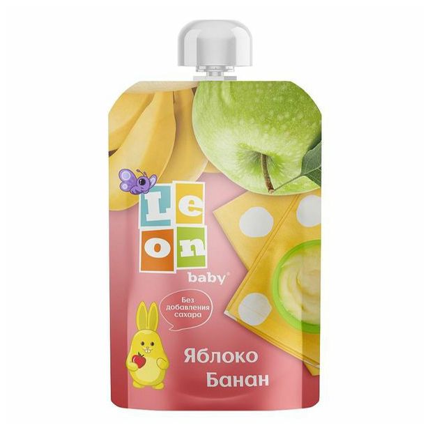 

Пюре Leon Baby из яблок и банана с 6 месяцев 90 г