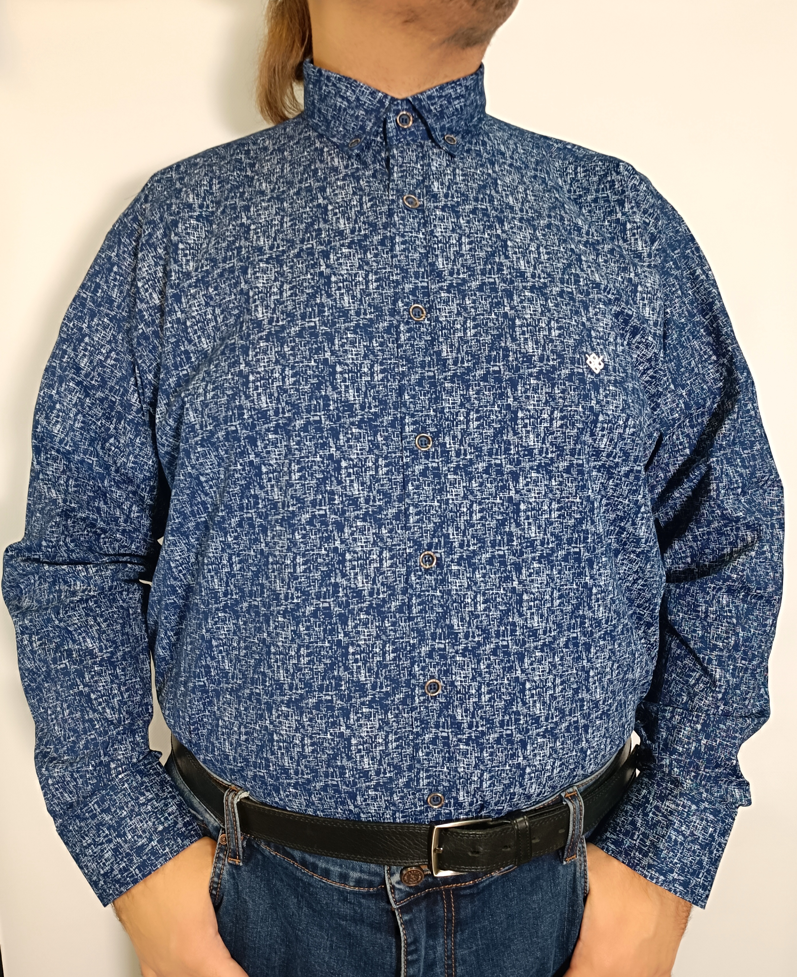 Рубашка мужская Castelli 163331 синяя 2XL