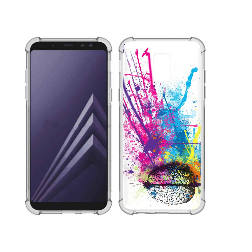 

Чехол MyPads Tocco для Samsung Galaxy A6 (2018) яркий красочный мозг (PT111558.582.710), Прозрачный, Tocco