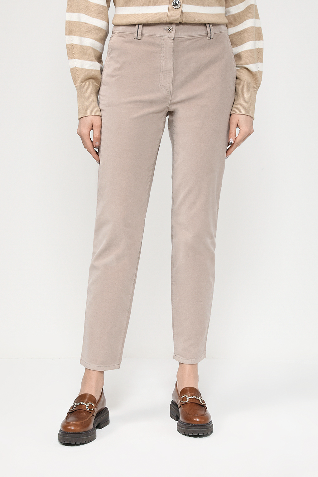 

Брюки женские Gerry Weber 220035-31276 бежевые 46, Бежевый, 220035-31276
