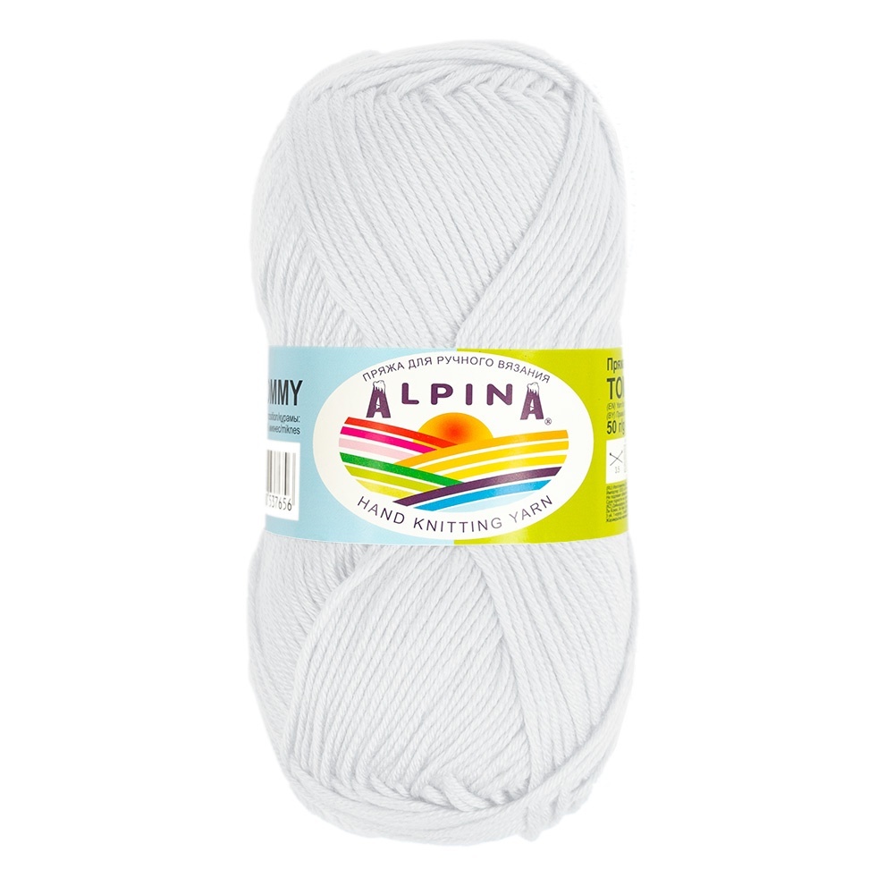 

Пряжа Alpina Tommy №002 белый, Tommy