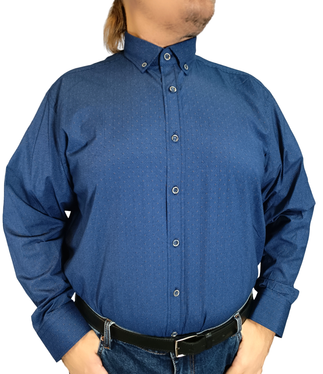Рубашка мужская Castelli 163677 синяя 6XL