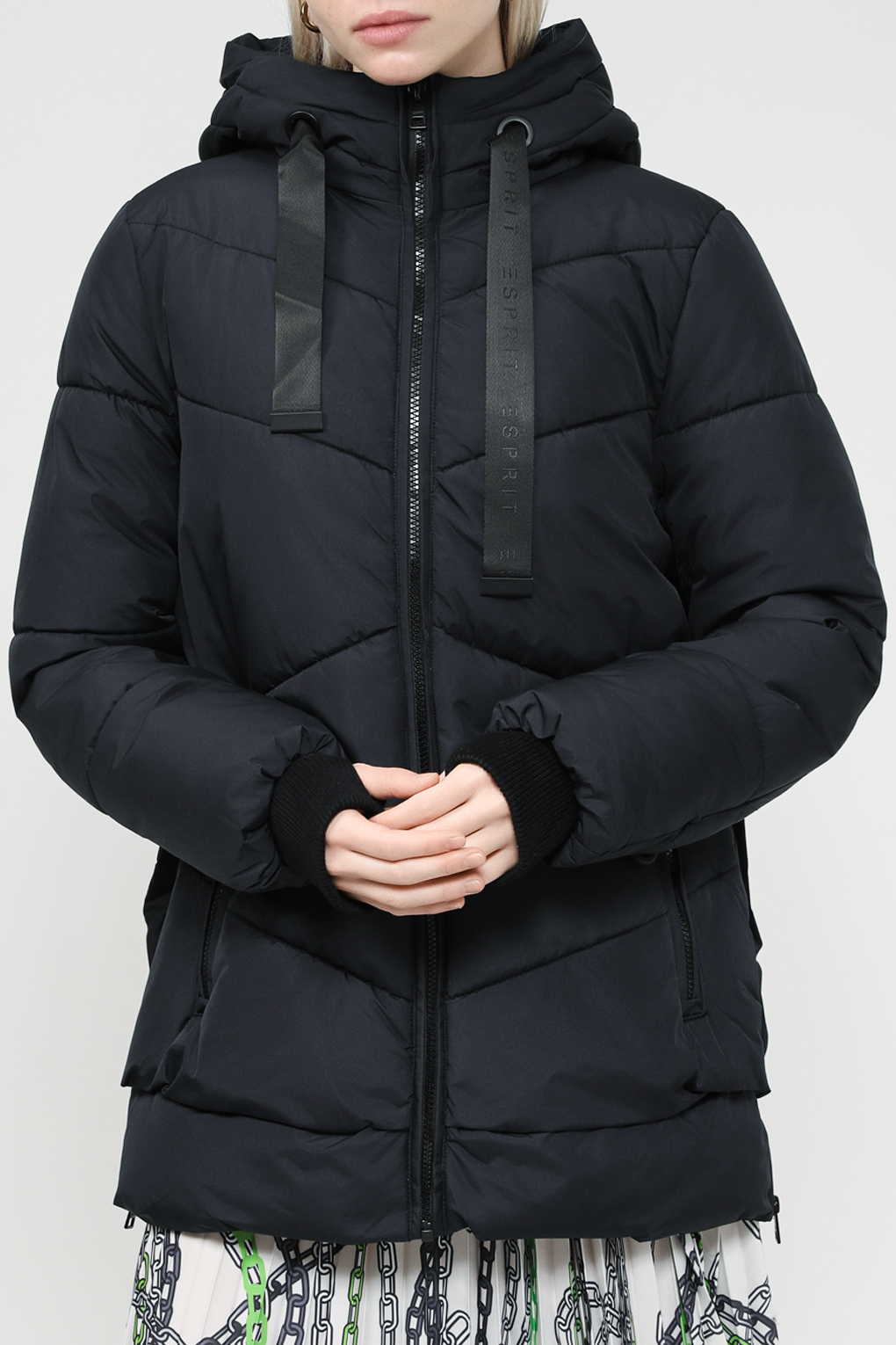 

Куртка женская Esprit Casual 093EE1G314 черная XS, Черный, 093EE1G314