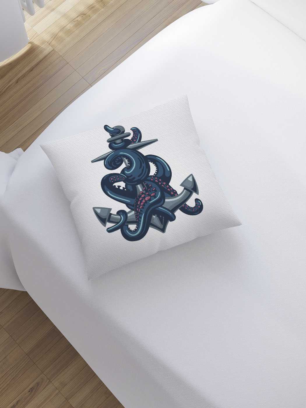 

Наволочка декоративная JoyArty "Осьминог обнимает якорь" на молнии, 45x45 см