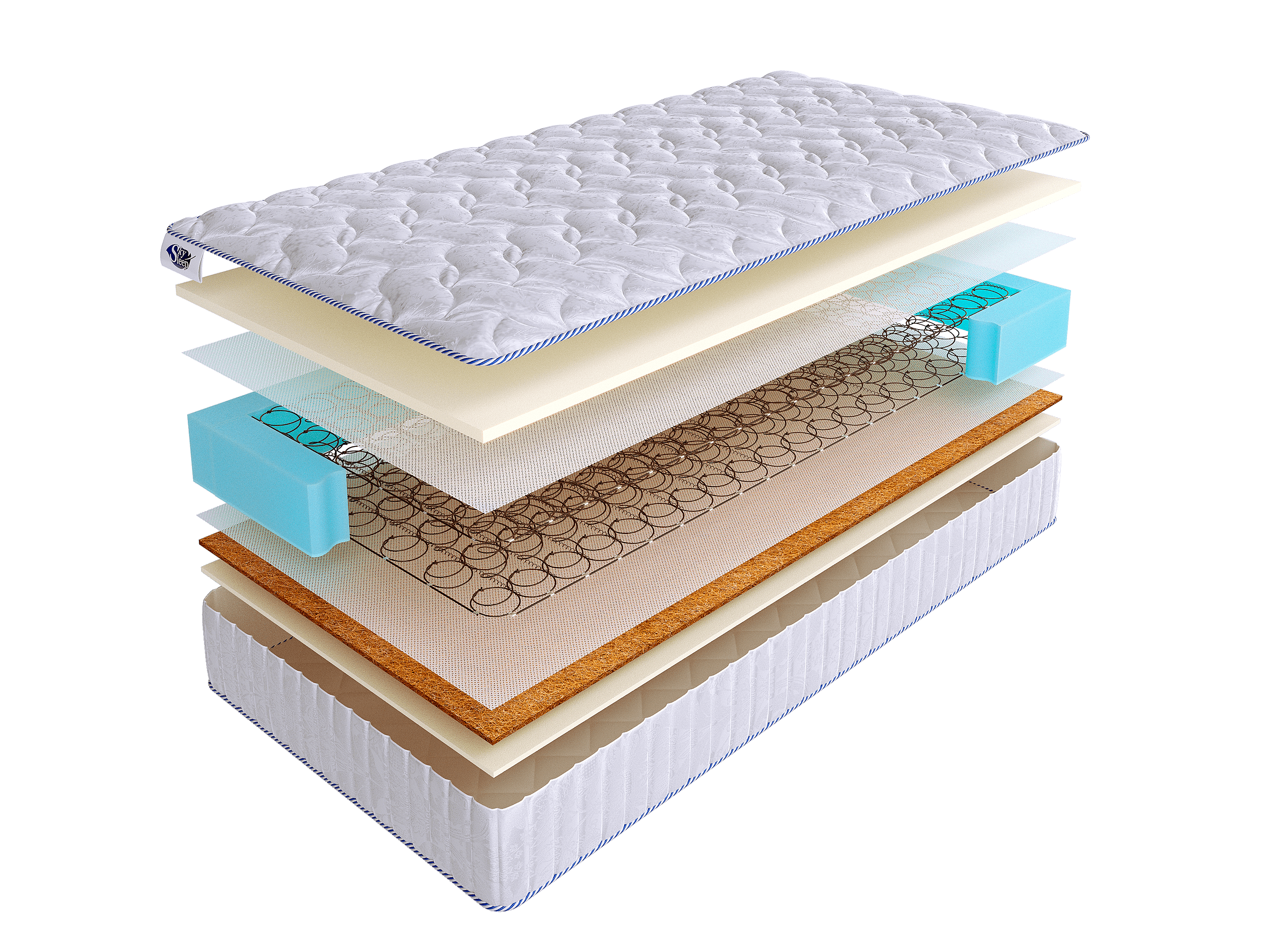 

Матрас SkySleep LIKE 4 BS 210x205, Белый, LIKE 4 BS