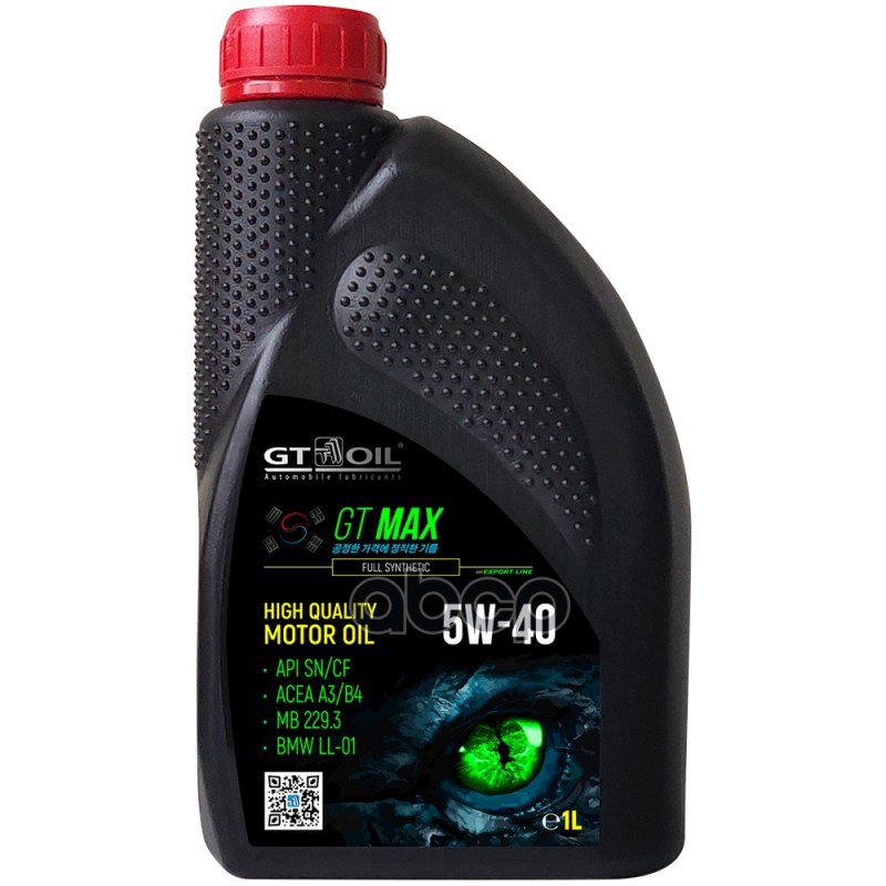 

GT OIL Масло Gt Max Sae 5w-40 Api Sn/Cf 1 Л, 8809059409008