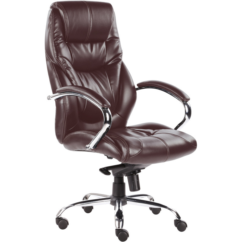 фото Кресло bn_dp_руководителя echair-535 mpu к/з коричн., хром easy chair