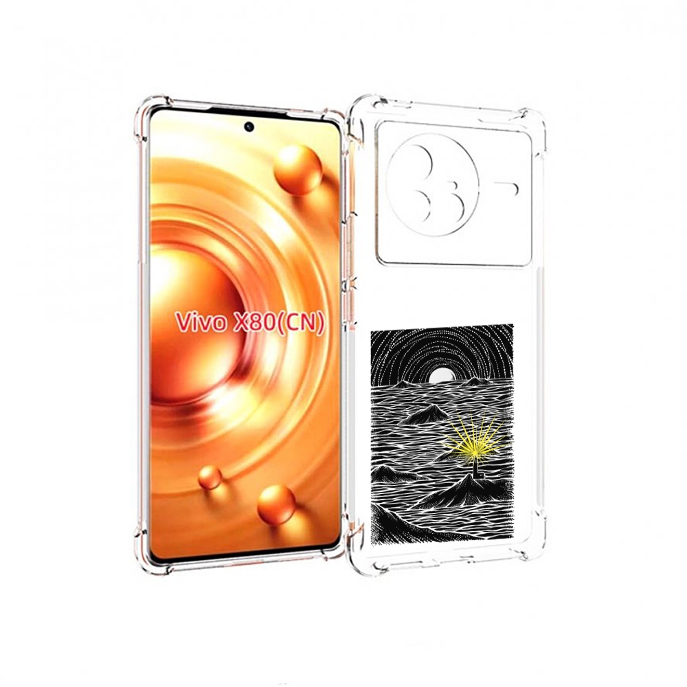 

Чехол Mypads Маяк В Черно Белом Море Для Vivo X80, Прозрачный, Tocco