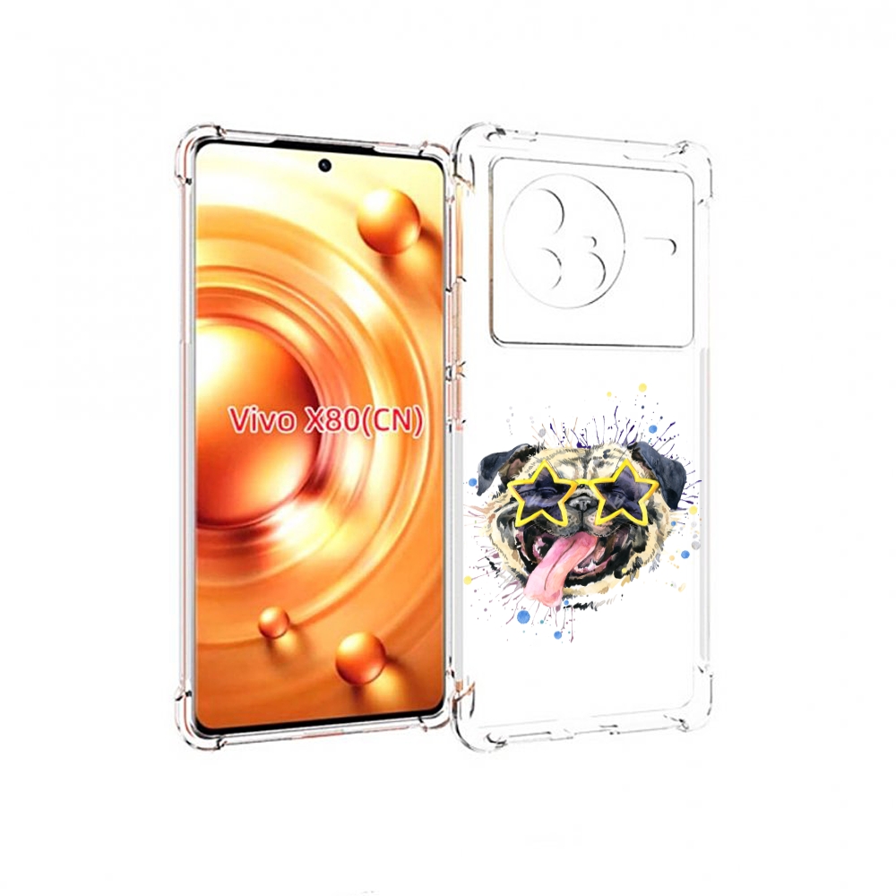 

Чехол Mypads Мопс Боксер Для Vivo X80, Прозрачный, Tocco