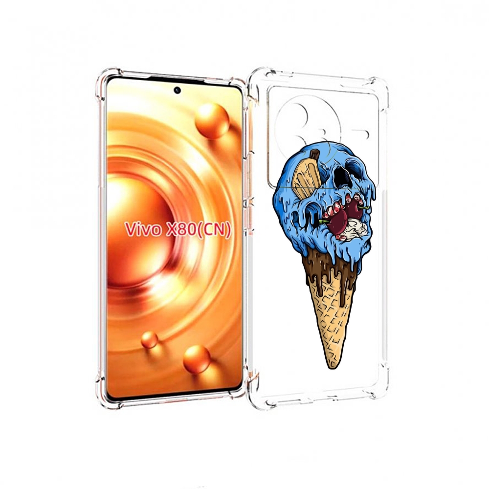 

Чехол Mypads Мороженное Череп Для Vivo X80, Прозрачный, Tocco