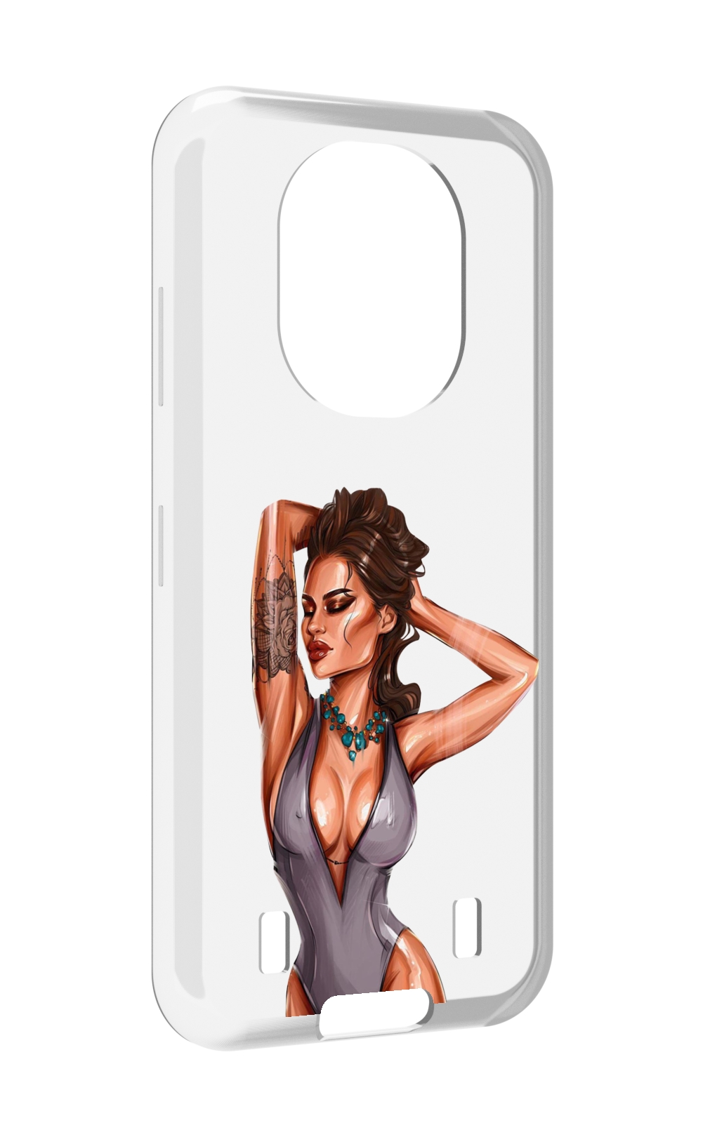 

Чехол MyPads Роскошная-девушка женский для Oukitel WP16, Прозрачный, Tocco