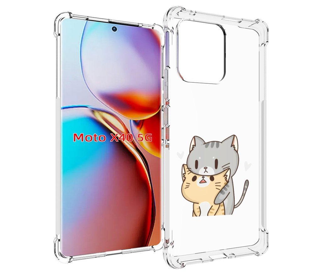 

Чехол MyPads любящие-коты для Motorola Moto X40, Прозрачный, Tocco