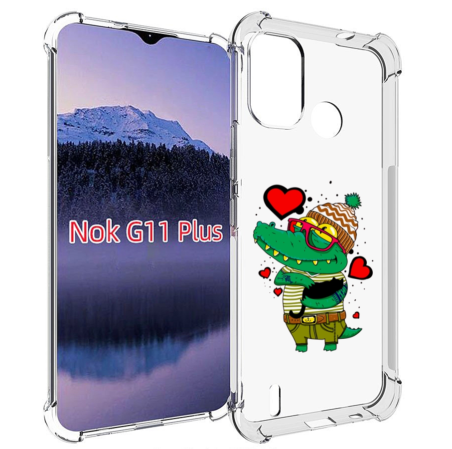 

Чехол MyPads Влюбленный крокодил для Nokia G11 Plus, Прозрачный, Tocco