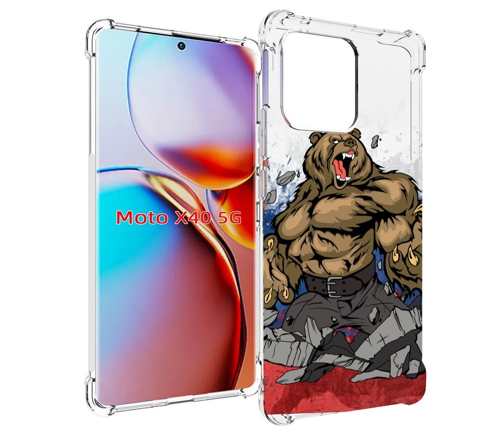 

Чехол MyPads медведь защитник родины для Motorola Moto X40, Прозрачный, Tocco