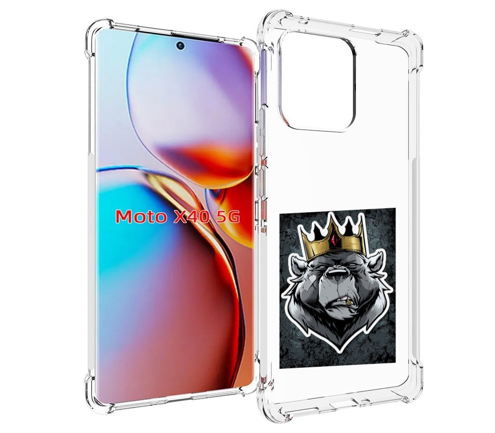 

Чехол MyPads медведь с короной для Motorola Moto X40, Прозрачный, Tocco