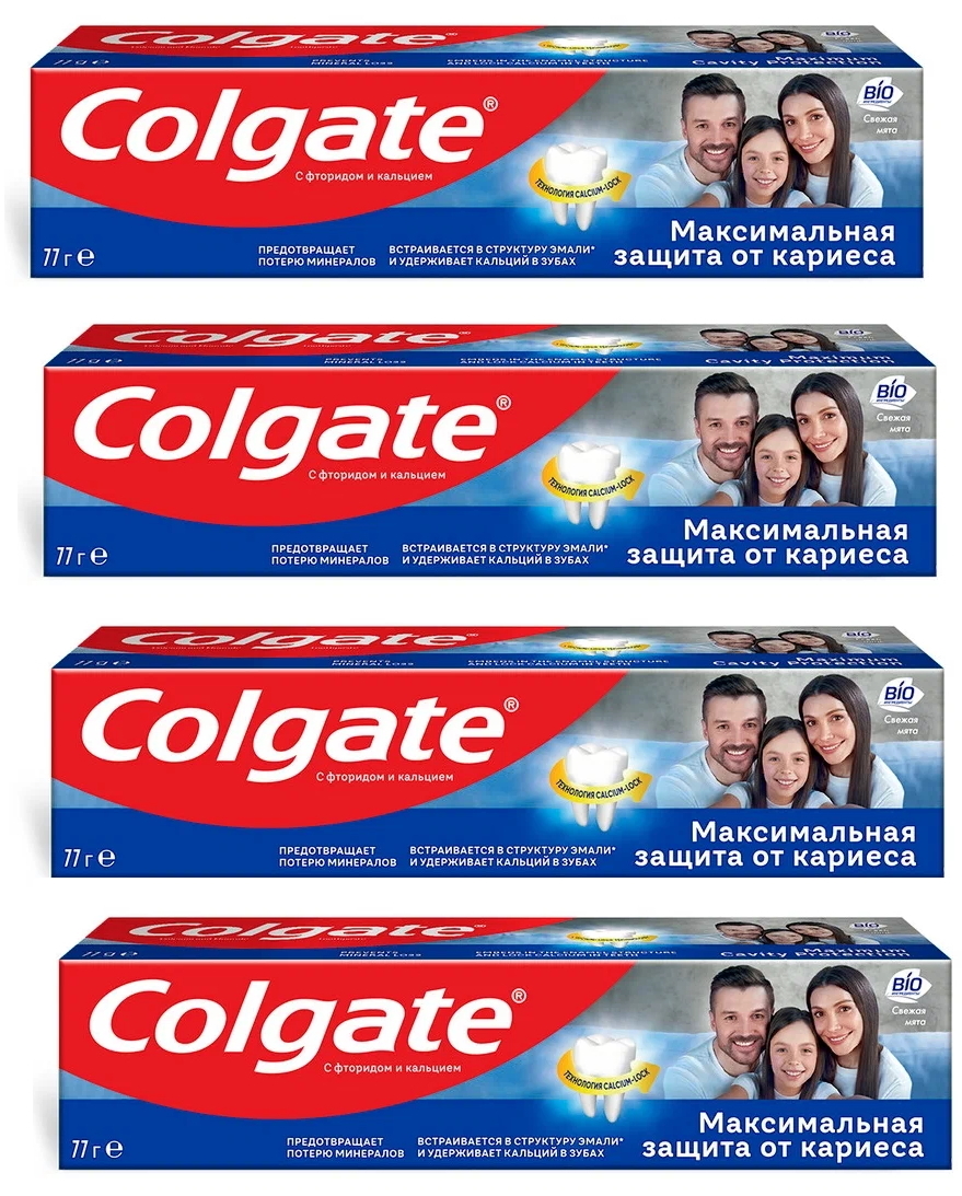 

Комплект Colgate зубная паста Максимальная Защита от кариеса Свежая мята 50 мл х 4 шт, Комплект Colgate зубная паста Максимальная Защита от кариеса Свежая мята 50 мл. х 4 шт.