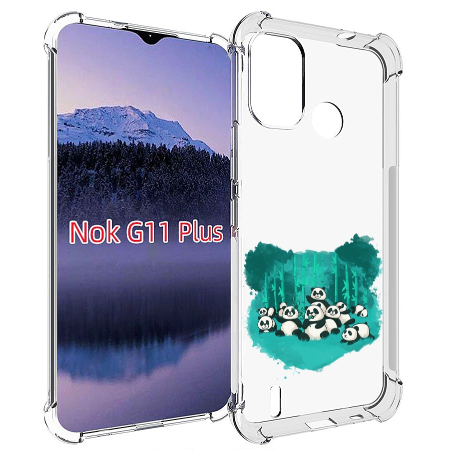 

Чехол MyPads нарисованные панды для Nokia G11 Plus, Прозрачный, Tocco