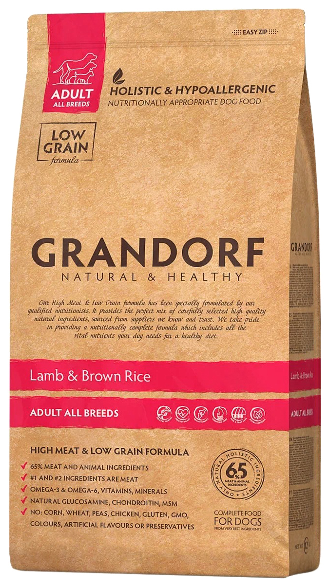 

GRANDORF GRANDORF ADULT ALL BREEDS LAMB & BROWN RICE для взрослых собак всех пород низкозе